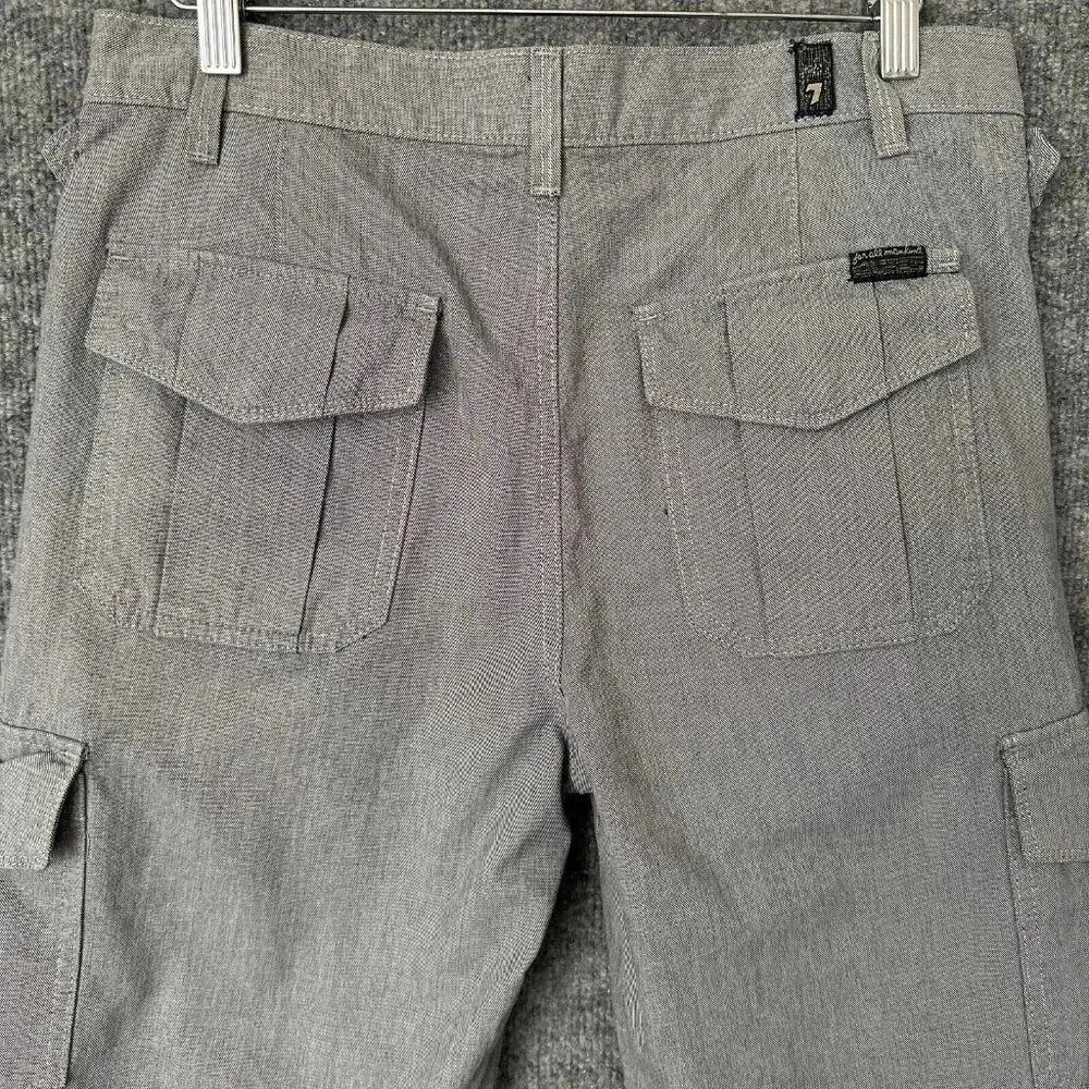 7 For All Mankind Shorts Mens 30 Grey Cargo Classic Fit Casual Preppy Summer - Picture 4 of 14